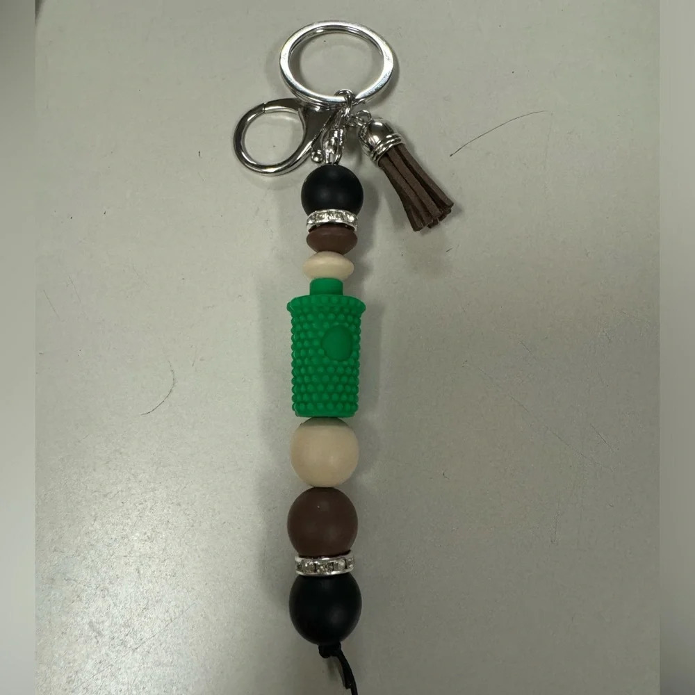 Beaded Tumbler Keychain